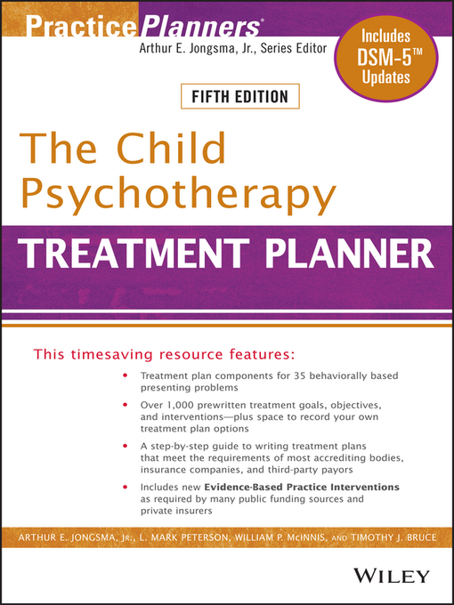 Title details for The Child Psychotherapy Treatment Planner by David J. Berghuis - Available